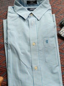 IZOD Blue & White Checked Button-Down Shirt