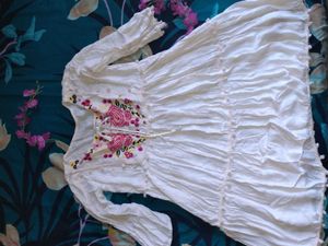 Embroidered Peasant Dress😍