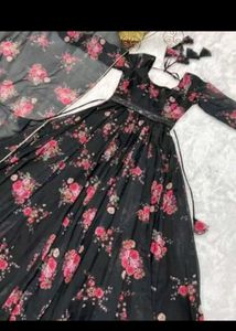 Floral Print Anarkali Kurti Set