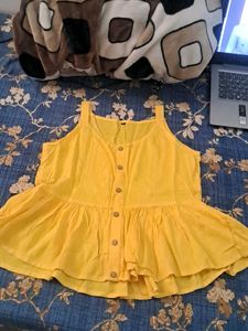 Yellow Button-Front Tank Top