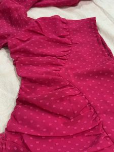 Magenta Pink Crop Top, L Size, berrylush