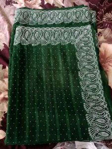 Green Embellished Saree colours available