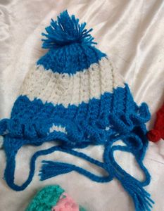 6 Girl Baby Woollen Caps