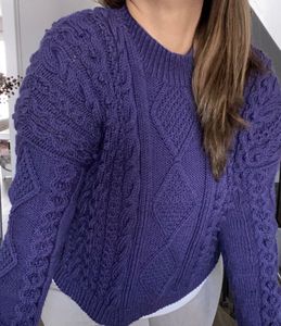 Old Money Navy Cable Knit Sweater