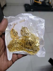 Gold Plated Jhumka Earrings Set