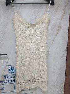 Cream Crochet Mini Dress