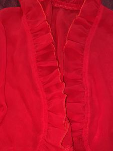 Red Georgette Shrug