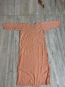 Peach Embroidered Kurta