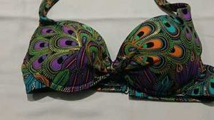 Peacock Print bra