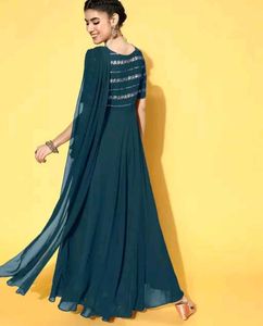 Beautiful Trendy Saree Gown For Diwali