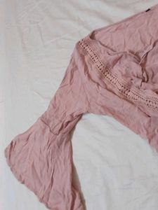 Pink Colour Casual Top For Ladies
