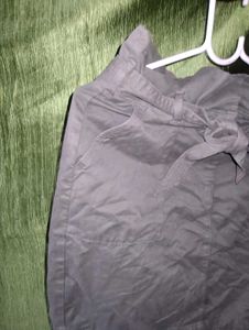 Olive Green Tie-Waist Mini Skirt