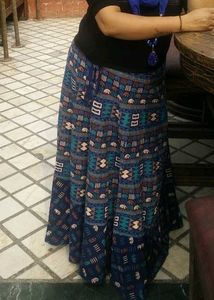 Wrap Around Cotton Printed Skirt