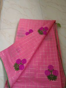 Pink Floral Saree