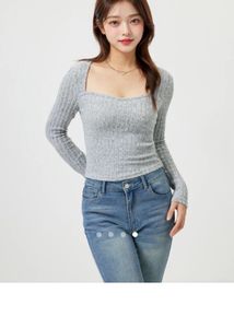 Gray Long Sleeve Top