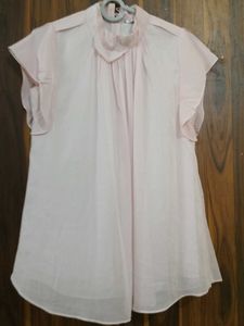 Blush Chiffon Flutter Sleeve Top