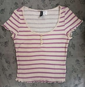 Striped Ribbed Top