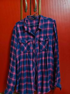 Blue And Pink Checks Shirt