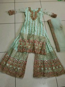 Elegant Embroidered Palazzo Suit