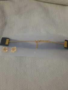 Floral choker set with earring