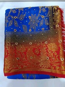 BALATON BROCADE SAREE ARA DESIGN STONE &amp; JHALAR |