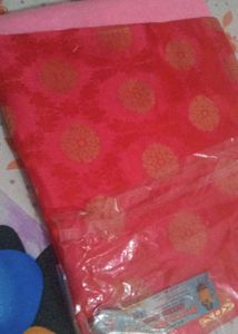 Red & Gold Dress Material