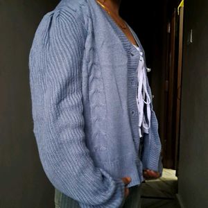 Blue Knit Cardigan