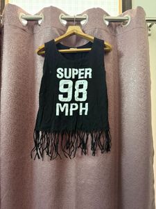 Black Fringed Up Top