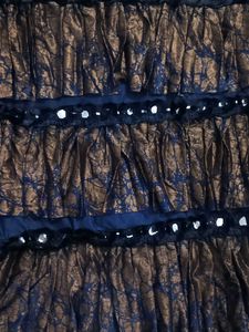 Elegant Brown &amp; Blue Saree