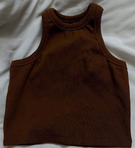 Y2K Pinterest Brown Ribbed Tank Top