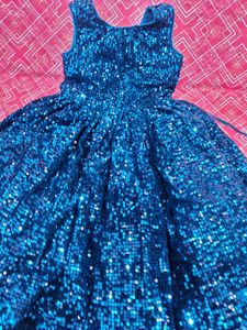 Pretty Blue Sequin Dress+ Peach+ SkyBlue