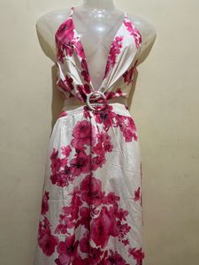 Shein Branded Pinterest Floral Cutout GoaMaxi Dres