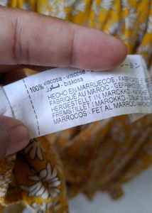 Zara Mustard Floral Ruffle Mini Dress