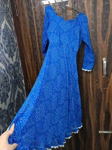 Blue Printed Ethnic Dress