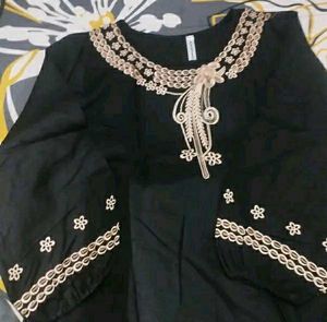Embroidered Black Blouse