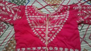 Embroidered Pink Kurta/Kurti pant garara