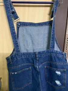 FLASH SALE Denim Dungaree With Front Pocket Design
