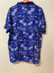 Blue Palm Print Shirt