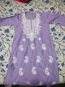 Lavender Embroidered Kurta