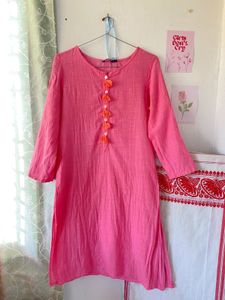 Pink Cotton Kurta