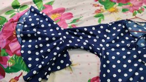 Navy Polka Dot Top