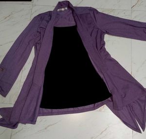 Purple Open Cardigan