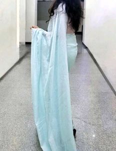 Elegant light blue Saree