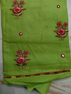 green dress material