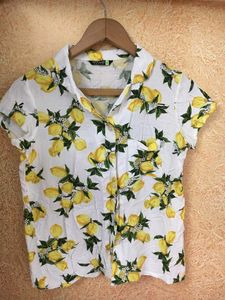 Lemon Print Top