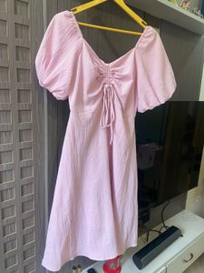 Pink Puff Sleeve Dress