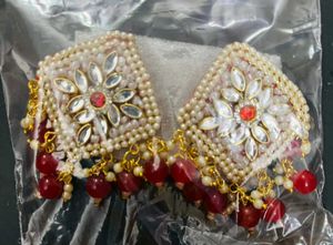 Blue Kundan Style Earrings