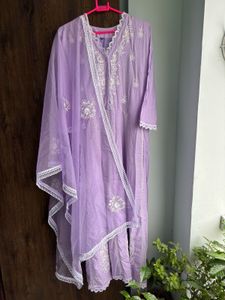 Lavender Anarkali Suit Set