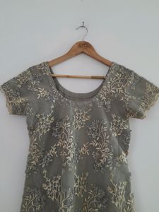 Grey Embroidered Kurta (Women's)