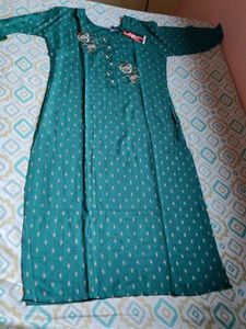 Teal Embellished Kurti